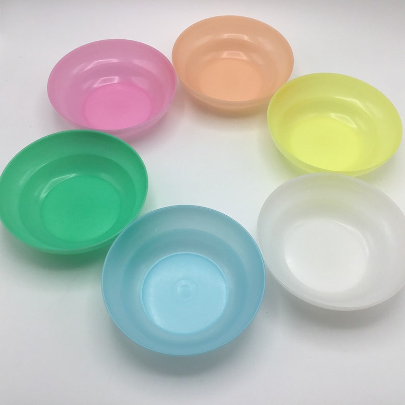Vintage 155 Tupperware Cereal Bowls Set of 6 Sheer Pastel Etsy