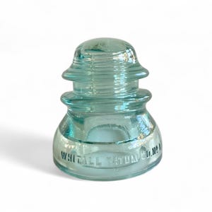 Vintage Blue-Green Whitehall Tatum  Glass Insulator