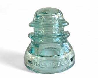 Vintage Blue-Green Whitehall Tatum  Glass Insulator