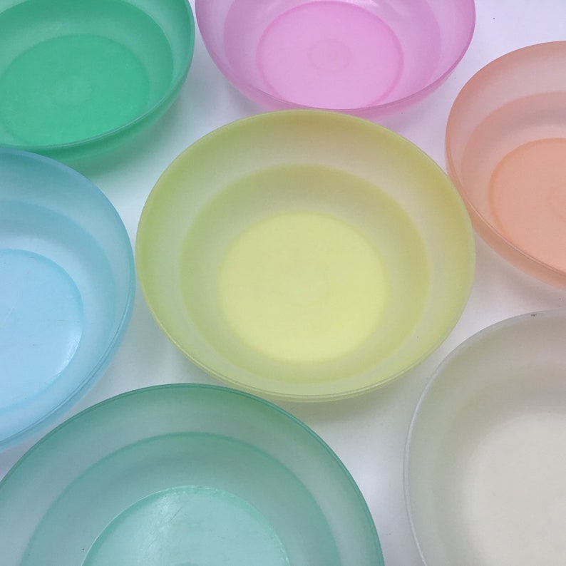 Sold Individually Vintage 6 Cereal Bowls 155 Tupperware Sheer Pastel image 4