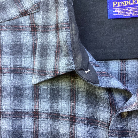 X Large Pendleton Wool  Shirt * Gray Black and Red - image 4