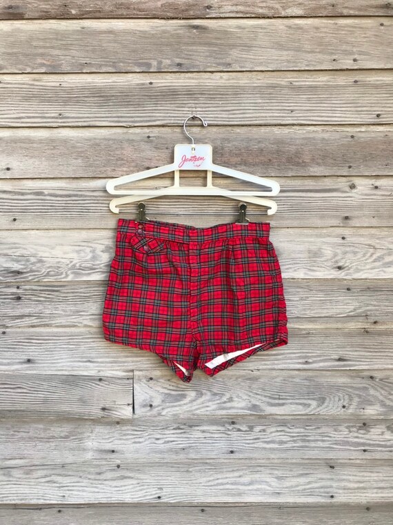 Vintage Jantzen Men's Swim Trunks * Red Plaid
