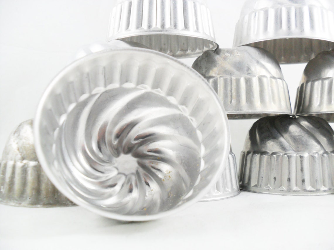 Vintage Aluminum Gelatine Molds Set of 4 8 or 12 Jello Etsy