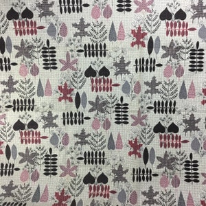 1 Yard Vintage Barkcloth Drapery Fabric * Waverly &#39;Calico Leaves&#39; Upholstery  * Atomic Yardage * Bark Cloth
