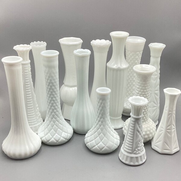 Milk Glass Bud Vase Etsy