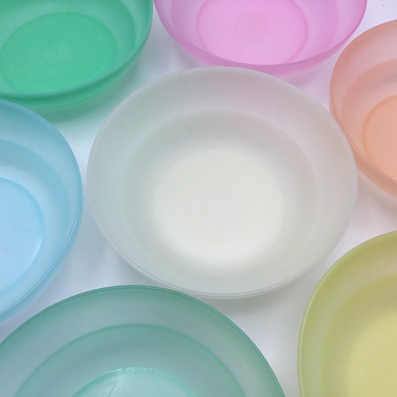 Sold Individually Vintage 6 Cereal Bowls 155 Tupperware Sheer Pastel image 5