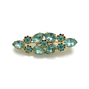 Vintage Czechoslovakian Saphire Blue Rhinestone Brooch