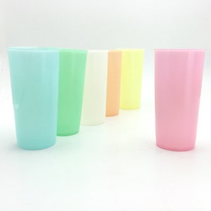 9 ounce #116 * Set of 6 Vintage Sheer Pastel Tupperware Tumblers * Like New Condition image 1