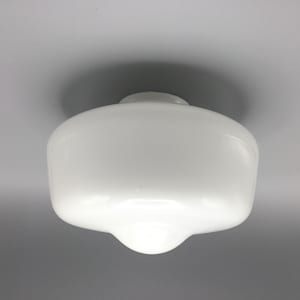 Vintage Cased Glass Light Globe * Schoolhouse Shape