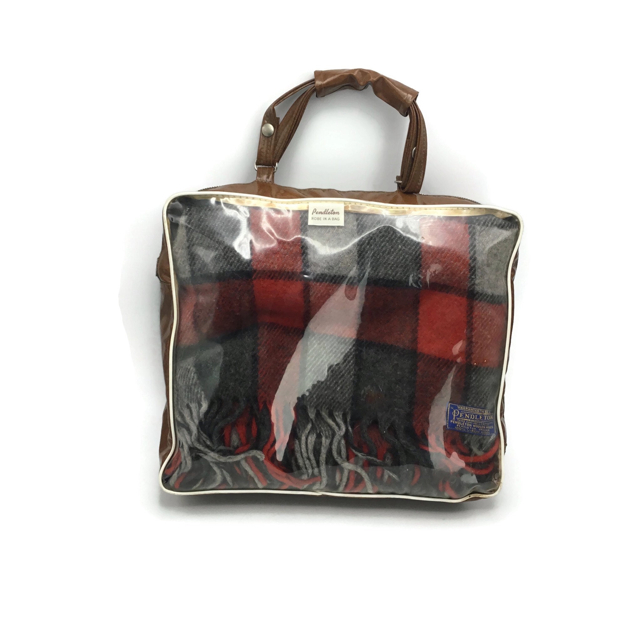 デッドストック　PENDLETON Robe in Bag ウールブランケット Pendleton Woolen Mills Throw * Classic Wool Plaid Robe in a Bag