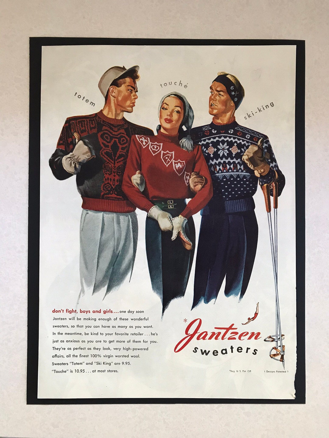 Dont Fight Boys and Girls Vintage Jantzen Advertisement
