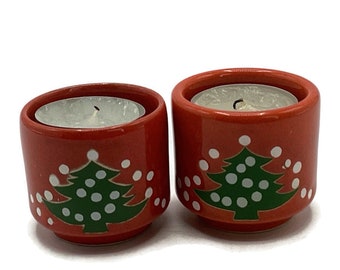 Vintage Waechertsbach Christmas Tree Candleholder Set