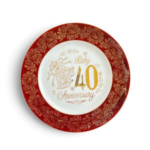 10.5” Vintage 40th Ruby Anniversary Celebration Plate - Etsy