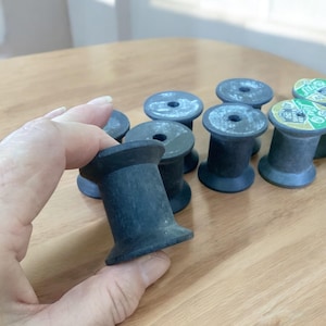 Vintage Wood Sewing Thread Spool Set of 12