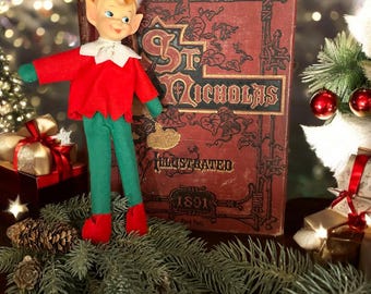 Vintage Flannel Elf Figure