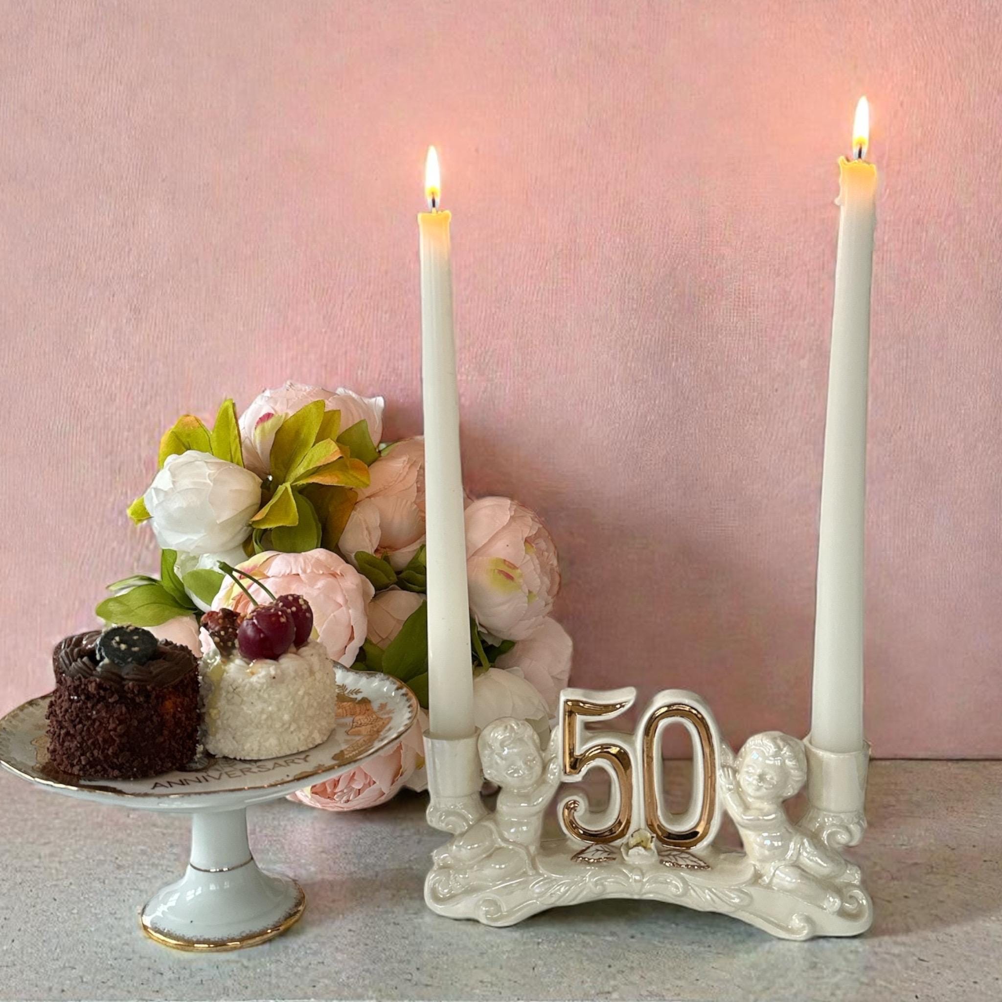 Vintage Norcrest “golden Dogwood” 50th Anniversary Candle Holder