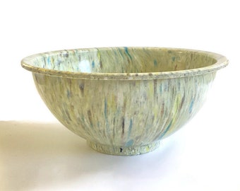 Vintage Texas Ware Mixing Bowl * Melamine Splatter Bowl * Blue Green Confetti