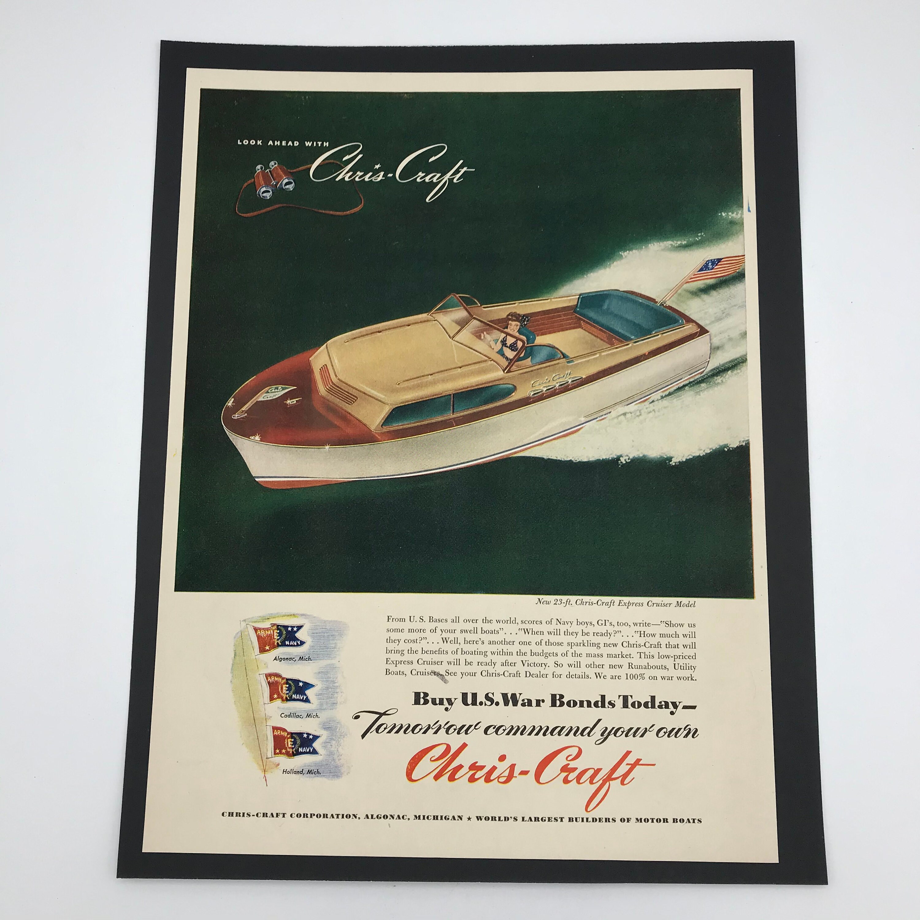 Vintage Chris Craft Boats of Algonac Michigan Ceramic Wall Sign Vintage Chris Craft Boats of Algonac Michigan Ceramic Wall Sign