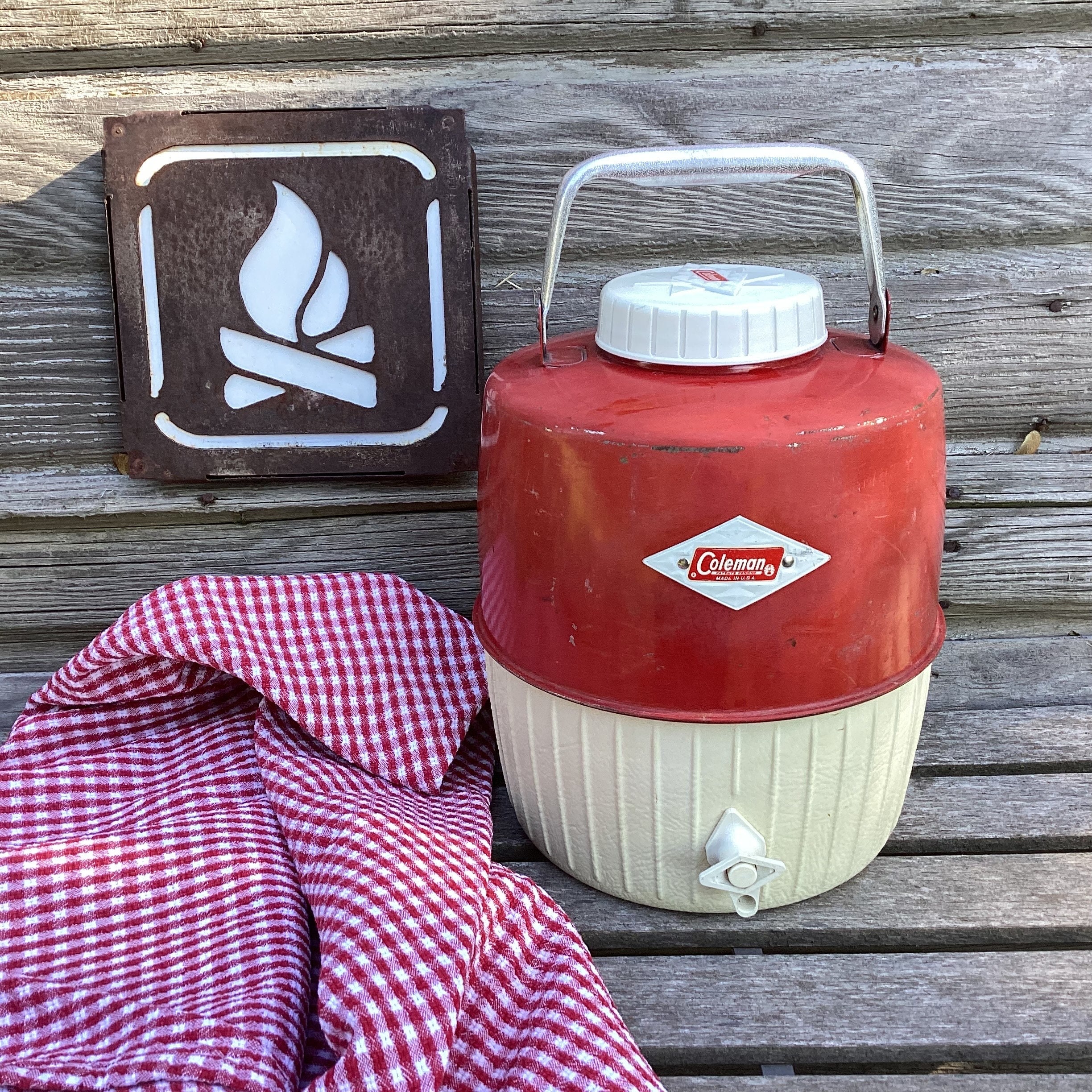 June 1943 Red Coleman Insulated Jug Picnic Thermos