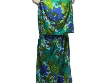 Vintage Jantzen 2 Piece Swim Cover-Up * Tropical Print Wrap Skirt and Top