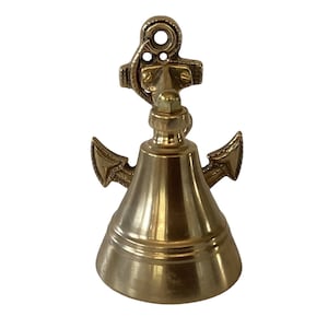 Nautical Brass Bell with Anchor and Rope Backplate * Wall Hanging