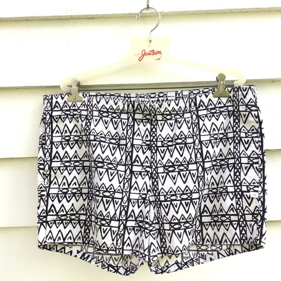 Vintage Jantzen Swim Trunks * Cotton Abstract Pri… - image 1