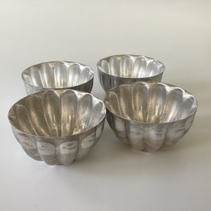 Fluted Gelatin Molds * Individual Sized * Set of 4 Jello Tins