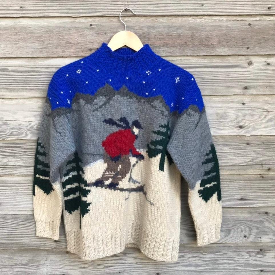 Vintage Ralph Lauren Hand Knit Wool Sweater * Skier - Etsy Vintage Ralph Lauren Hand Knit Wool Sweater * Skier - Etsy
