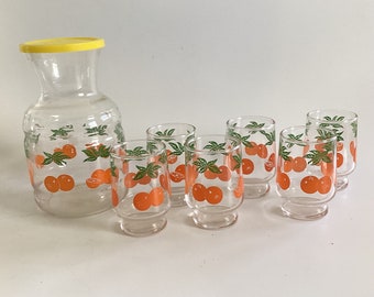 Vintage Federal Glass Orange Juice Set * 7 Pieces