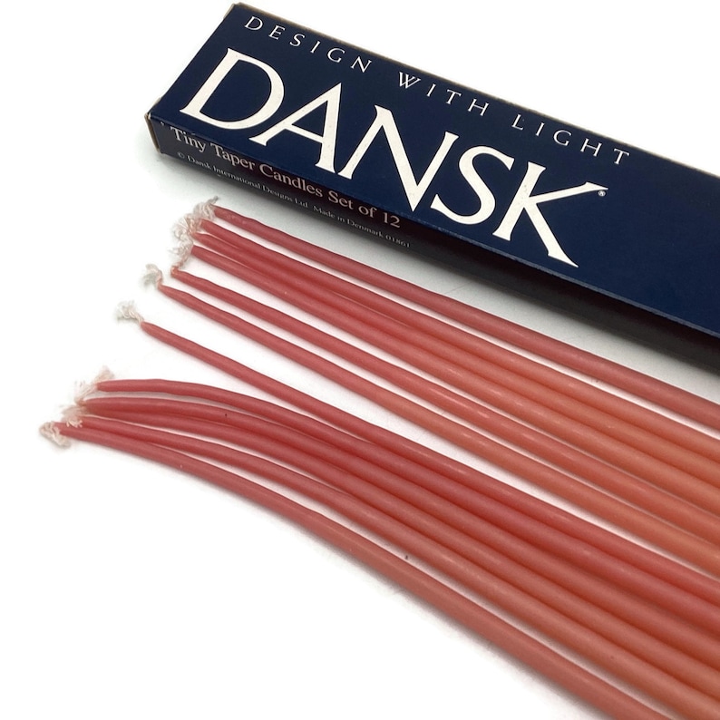Vintage Dansk Peach Pink Taper Candles - Thumbnail 2