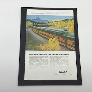 Vintage Advertisement Great Northern Railway Empire Builder * Budd Dome Passenger Car