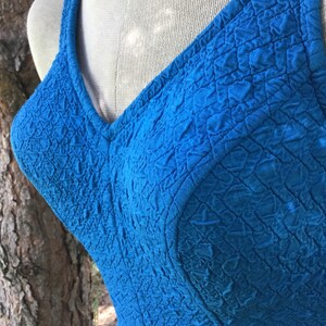 Vintage Jantzen Swim Suit * Mid Century Women&#39;s One Piece Swimming Suit * Bright Blue Playsuit