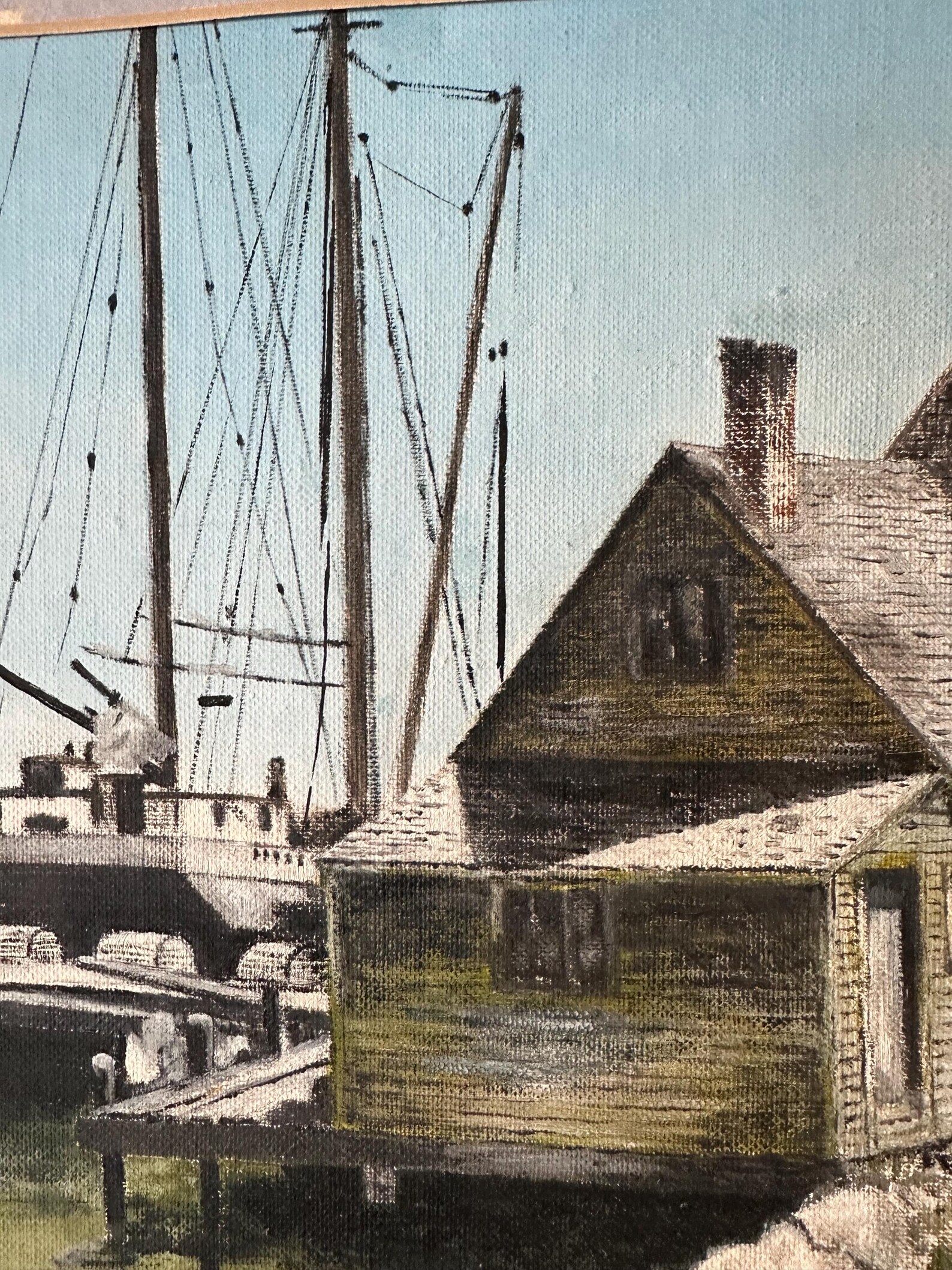 1968 Original Quiet Harbor Scene Oil Painting Signed by Artist - Etsy