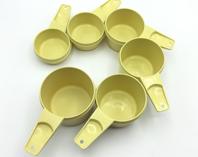 Vintage Harvest Yellow Tupperware Measuring Cup Set Harvest Gold Etsy