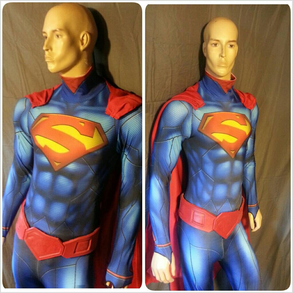 DC Film JLA Superman Man of Steel Clark Kent Jumpsuit Cosplay Costume for  Halloween Carnival Party Simple Version