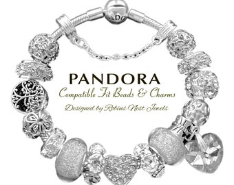 Bracelet Pandora avec breloques Fit compatible, ou CHOOSE, avec bracelet, breloques thème famille, Fam2022V1