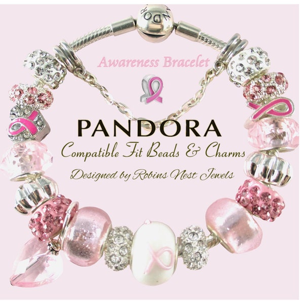 Pulsera de concienciación, compatible con cuentas y dijes Pandora