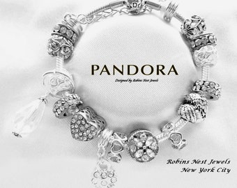 Perles et breloques compatibles Pandora ou, avec bracelet non Pandora, plaqué argent SVHeart1