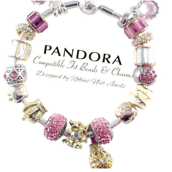 Compatible Fit Charms Pandora Bracelet, or  CHOOSE, with Bracelet Authentic Pandora Sterling Silver or Non Pandora, Silver Plated ,GP2021a