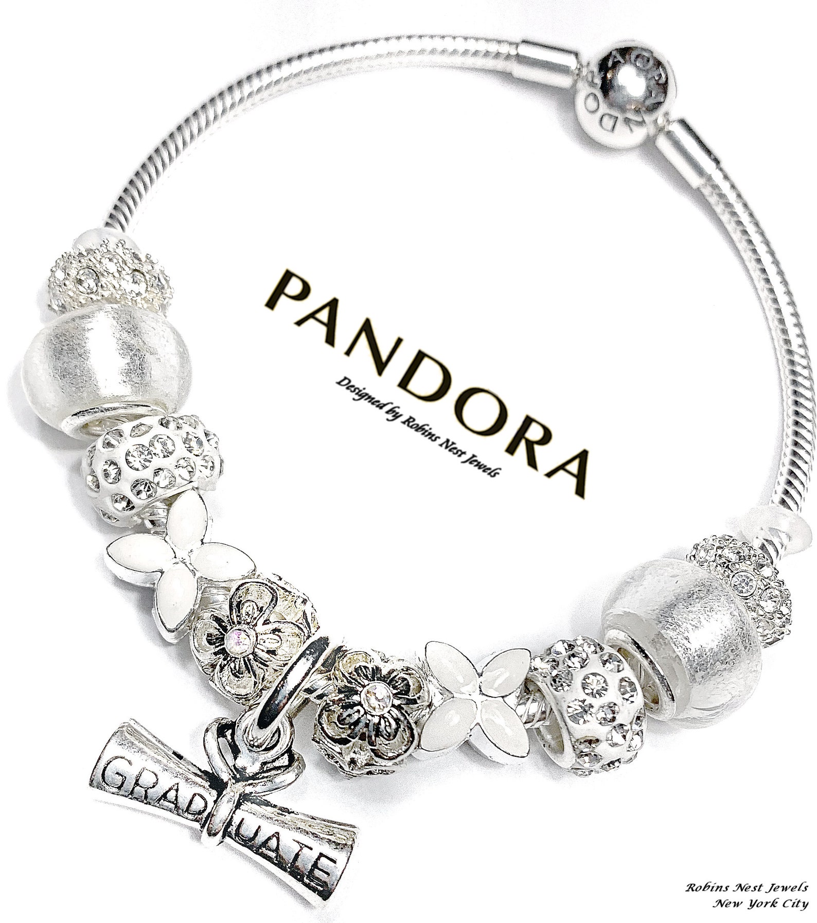 Pandora Graduation Bracelet Authentic Pandora Bangle Etsy
