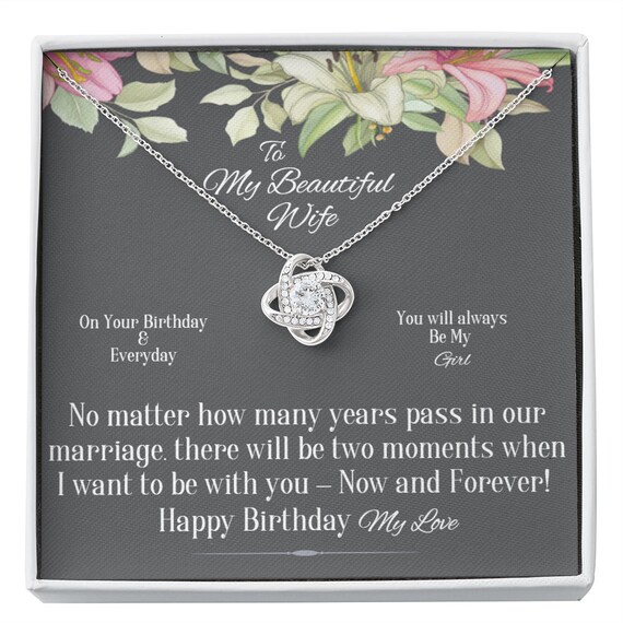 Wife Birthday Necklace To My Wife Birthday Message Card. Birthday