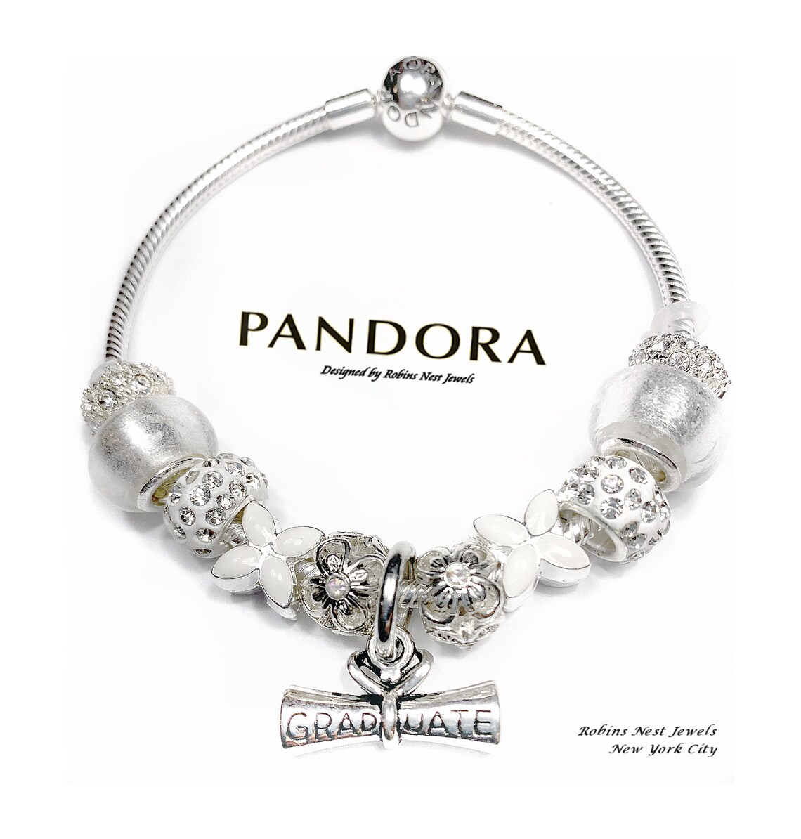 Pandora Graduation Bracelet Authentic Pandora Bangle Etsy