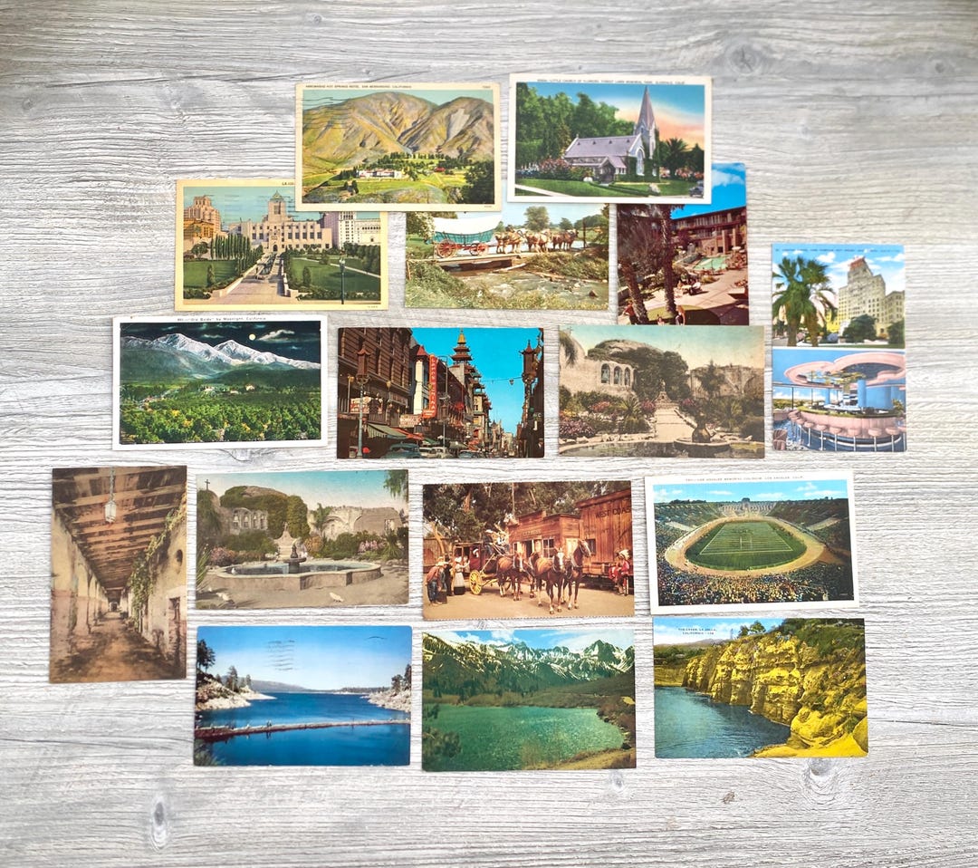 Vintage California Postcards Set of 16 - Travel Roadtrip Souvenir Los ...