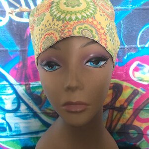 Scrub Caps, Yellow Colorful Scrub Cap, Handmade Scrub Caps, Surgical Scrub Caps,Medical Scrub Caps, ER Scrub Caps, OR Scrub Caps, Nurse Caps