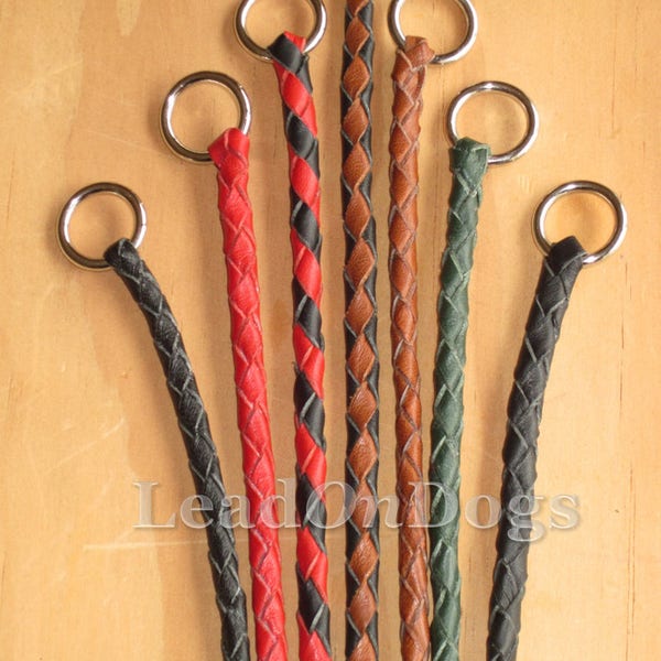 Design Your Own - Dog Show Slip Lead Braided Kangaroo Leather - Custom Made to Order - LeadOnDogs Sherry