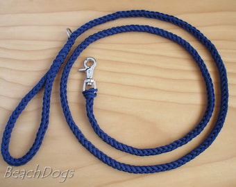 BeachDogs Geflochtene Hundeleine aus Paracord mit Edelstahl-Clip für mittelgroße bis große Hunde