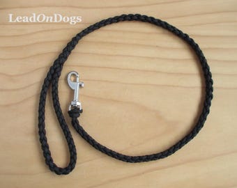 BeachDogs Geflochtene Hundeleine aus Paracord mit Edelstahl-Clip für kleine bis mittlere Hunde 80 cm