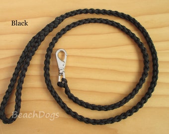 BeachDogs Geflochtene Hundeleine aus Paracord mit Edelstahl-Clip für kleine bis mittlere Hunde