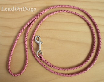 Hellrosa geflochtene Känguruleder Hundeleine -LeadOnDogs Whiskey