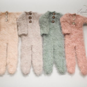 Footed sleeper, newborn photo prop, 18 colors to choose from
